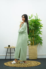 Robe Gandoura En crêpe- Vert eau