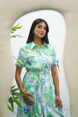 Robe longue à imprimé floral pastel