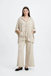 Ensemble Cape et Pantalon Large en Maille