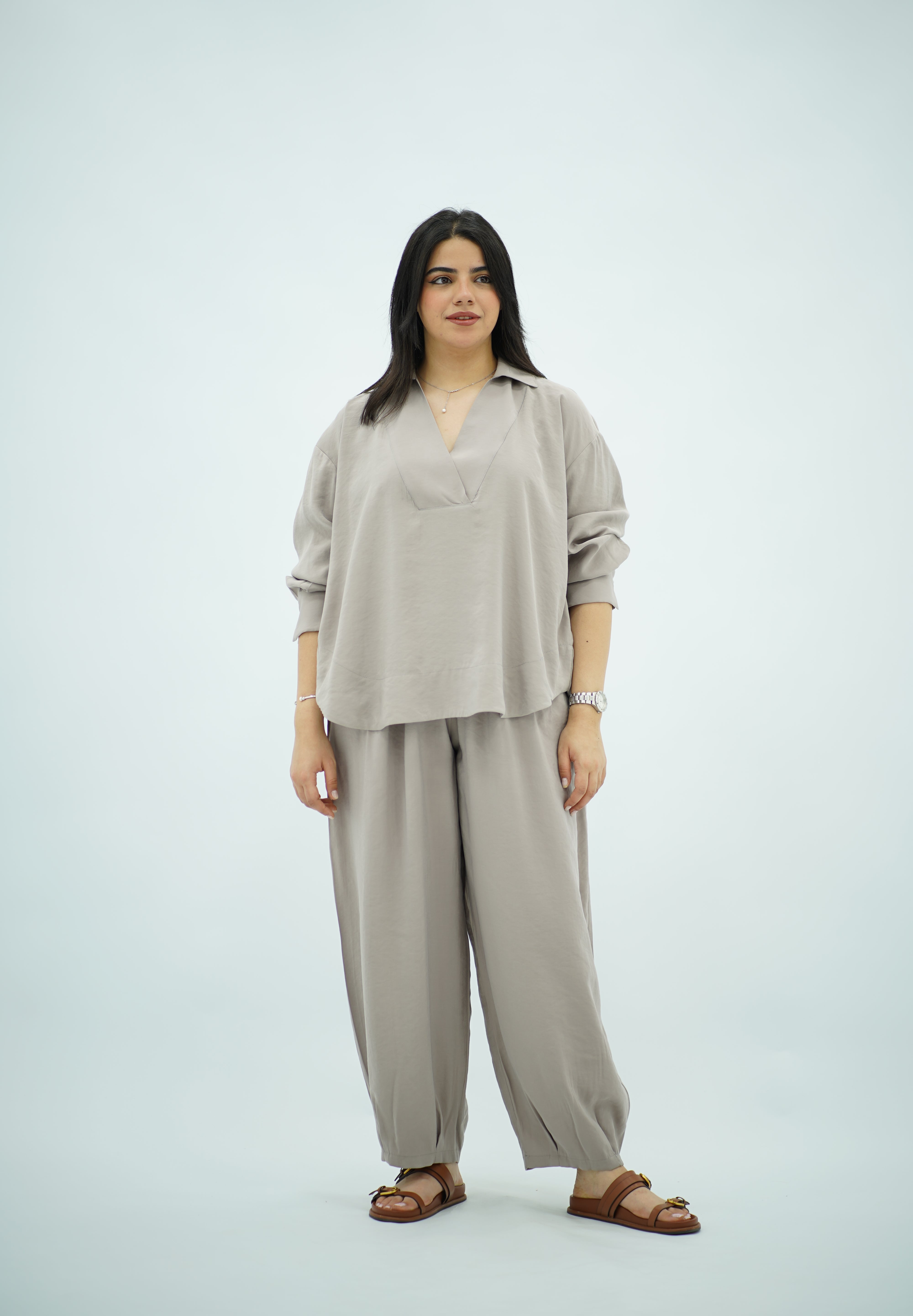 Ensemble Tencel – Gris Beige Épuré