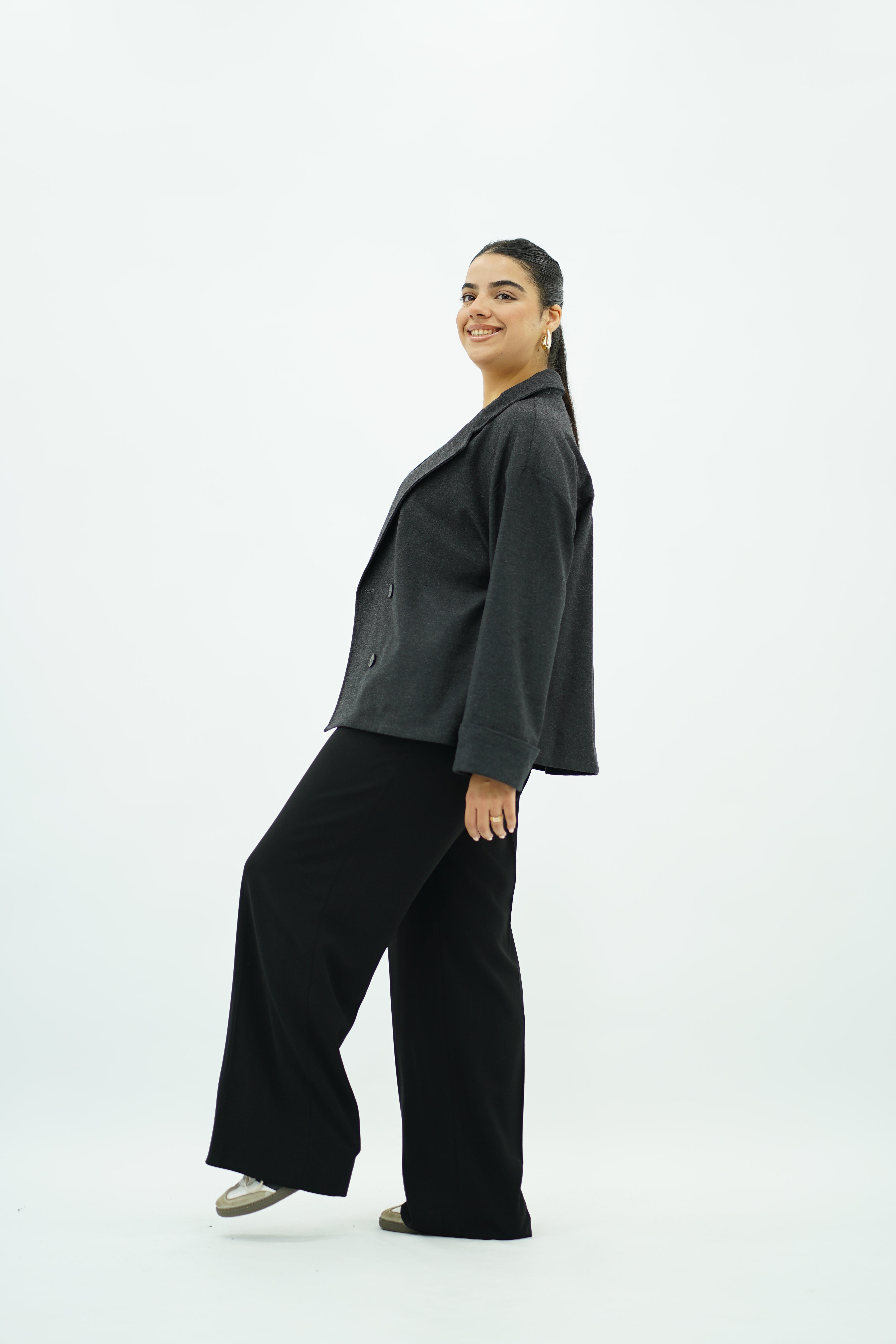 Veste courte oversize Gris