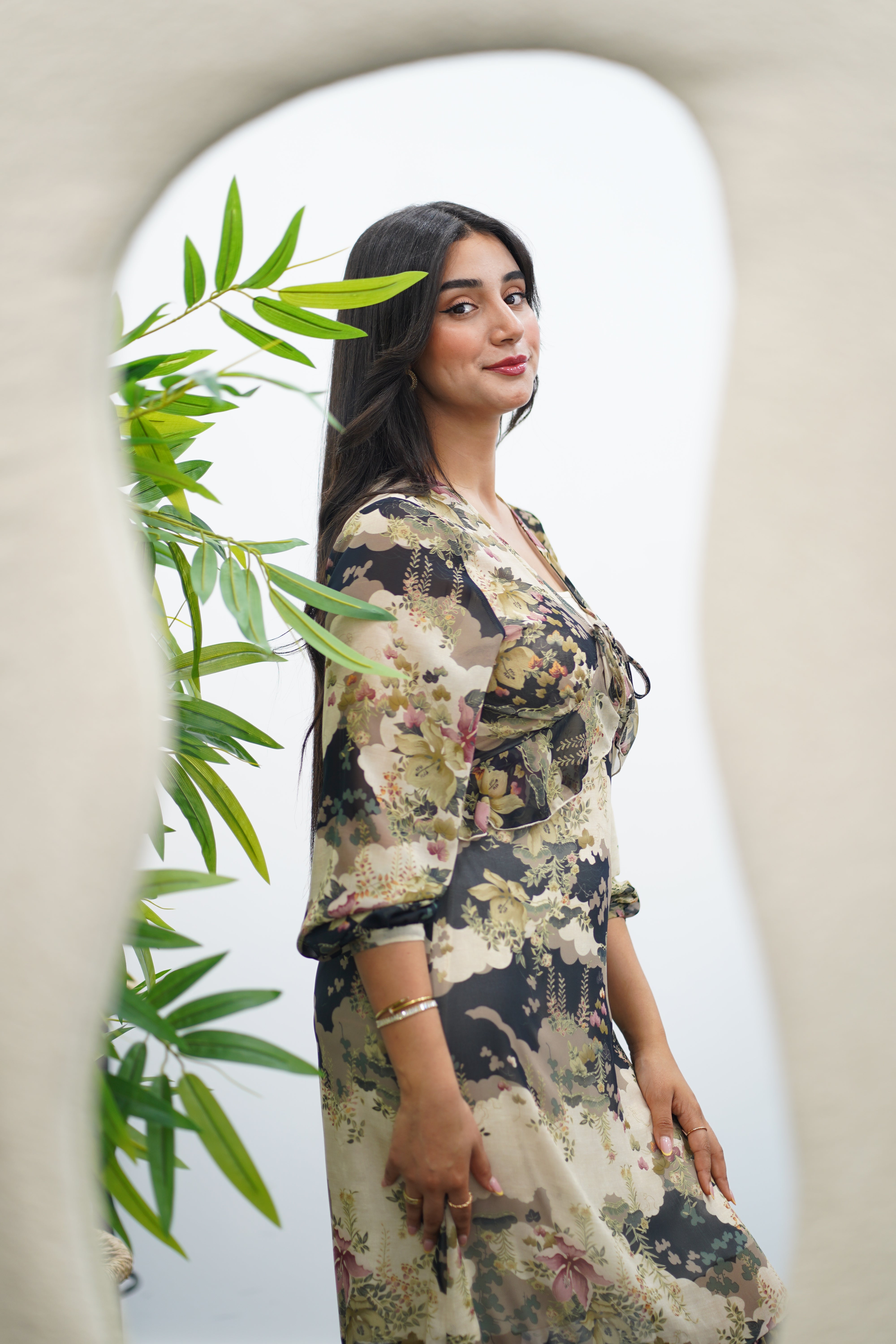 Robe fluide à imprimé floral vintage