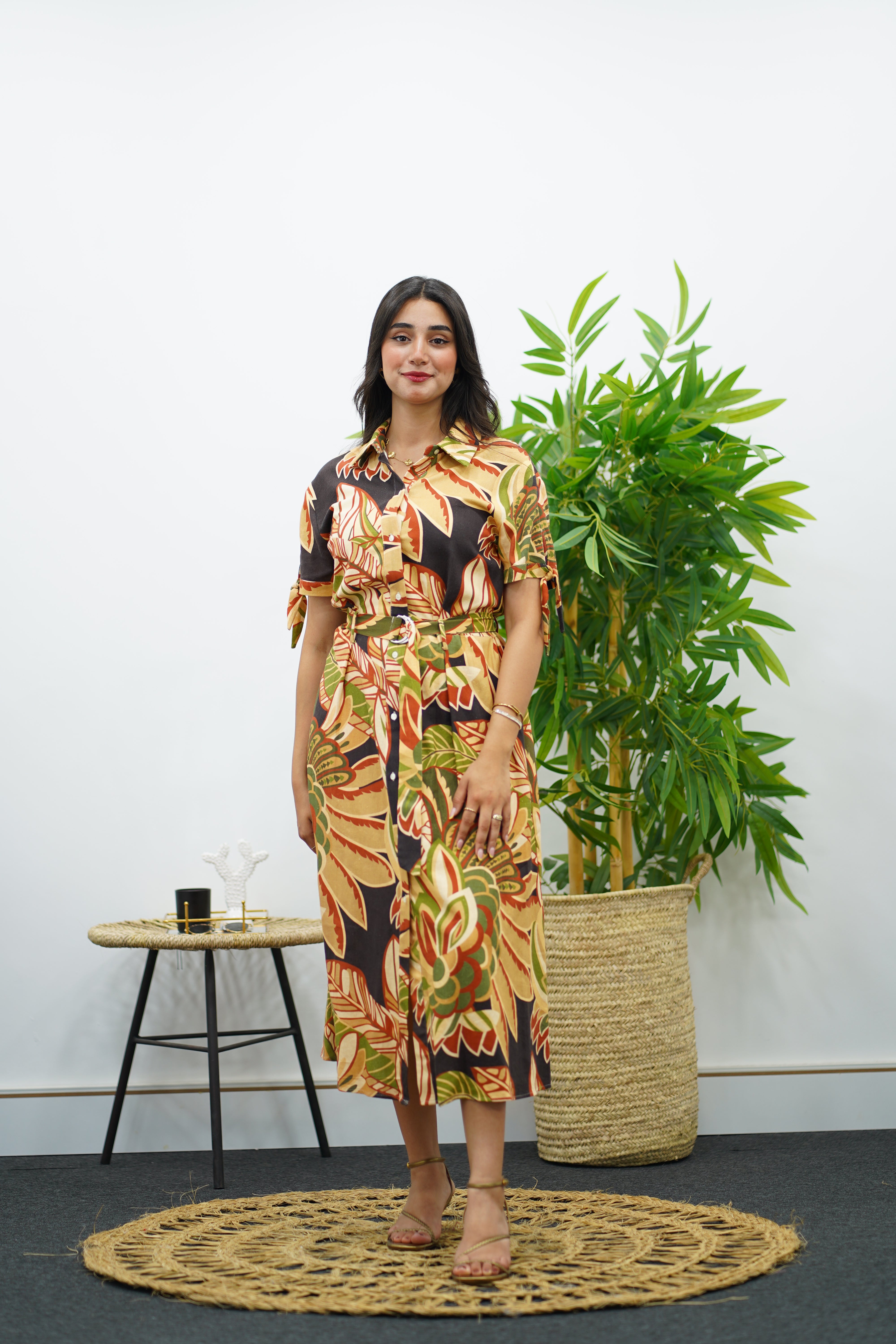 Robe En lin imprimée