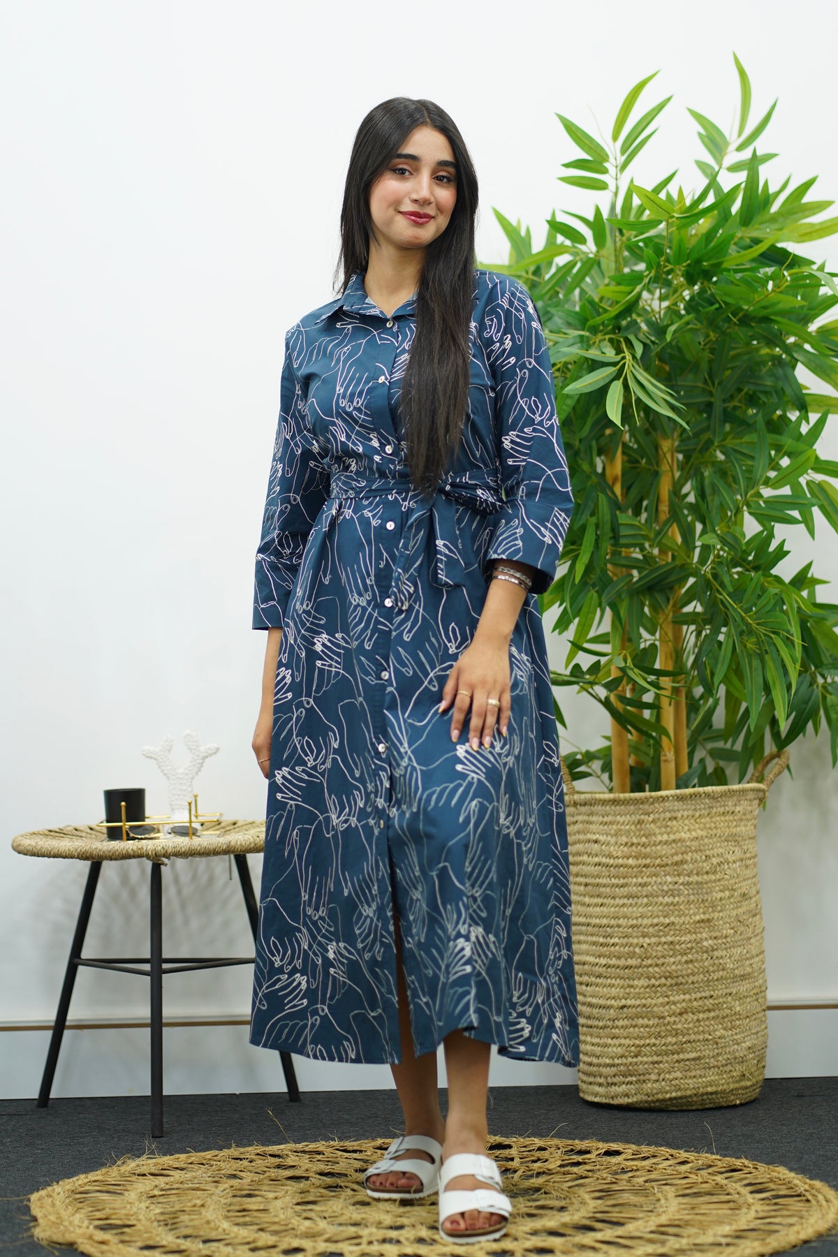 Robe chemise fluide à imprimé floral