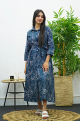 Robe chemise fluide à imprimé floral