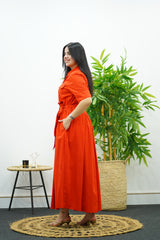Robe Orange En popeline