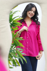 Chemise En lin Rose Fuchsia