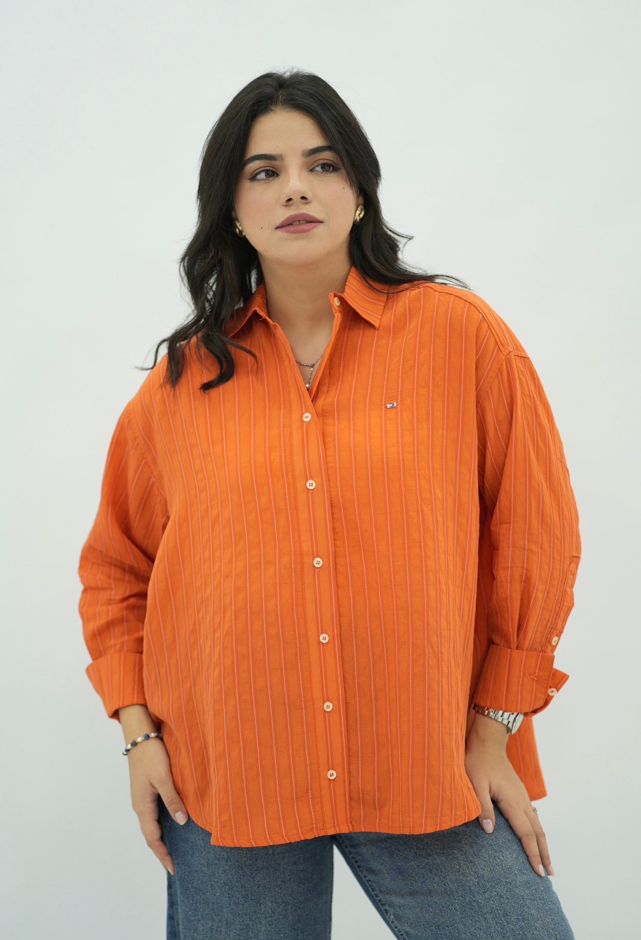 Chemise Oversize Rayée 🧡