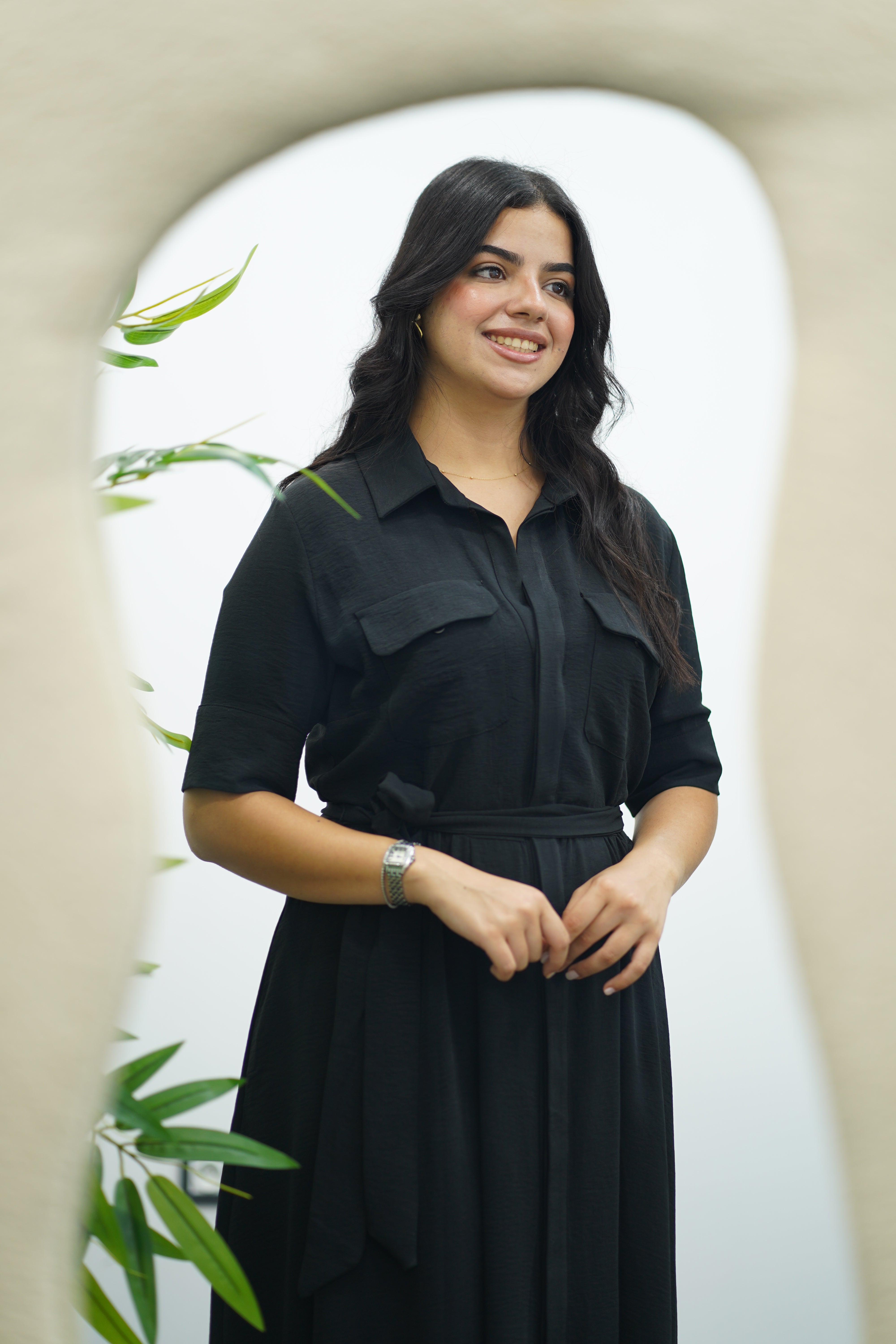 Robe Noire En crêpe