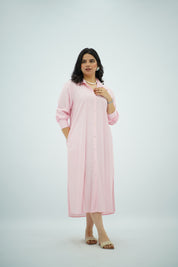 Robe chemise fluide Rose