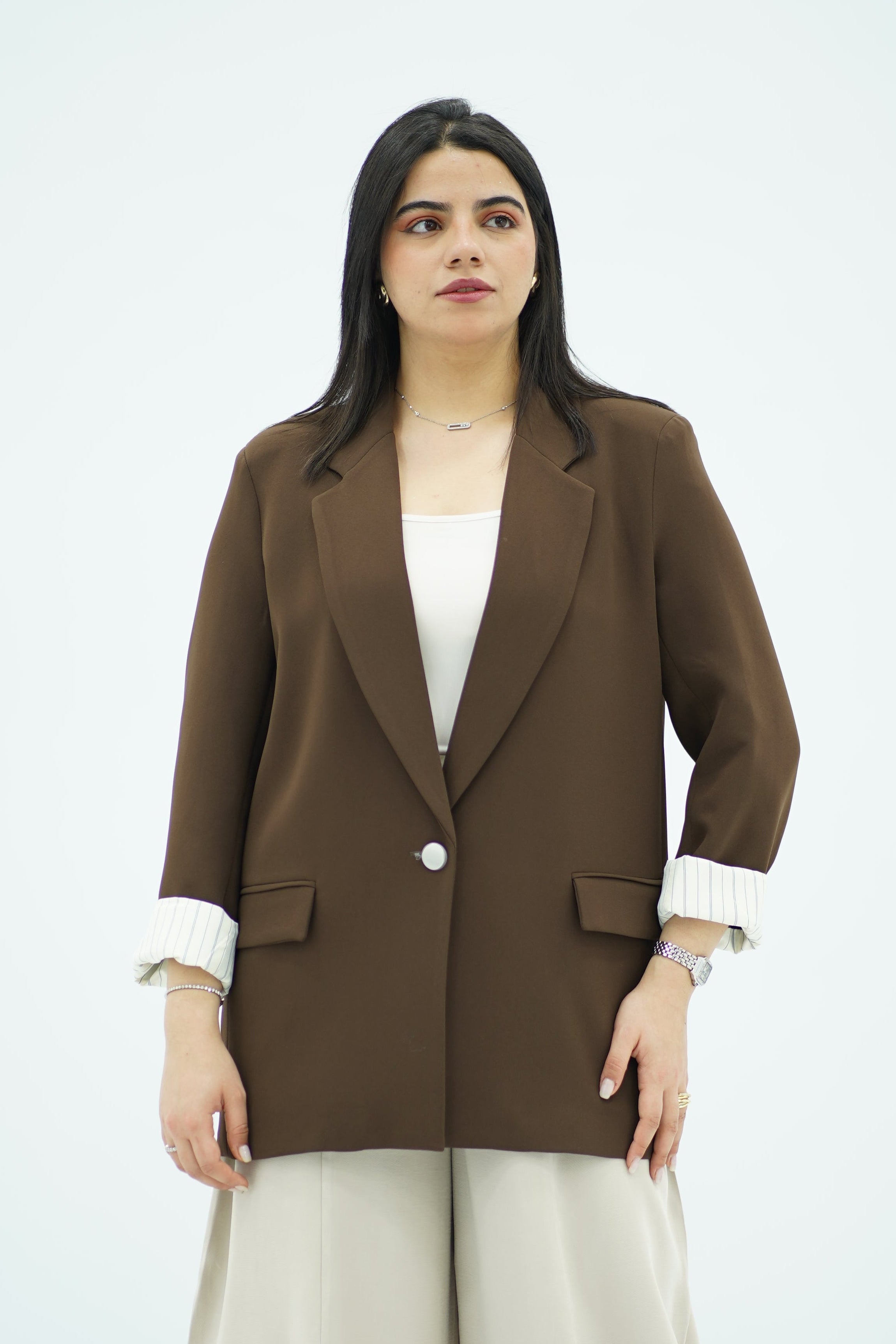 Blazer Fluide Marron chocolat
