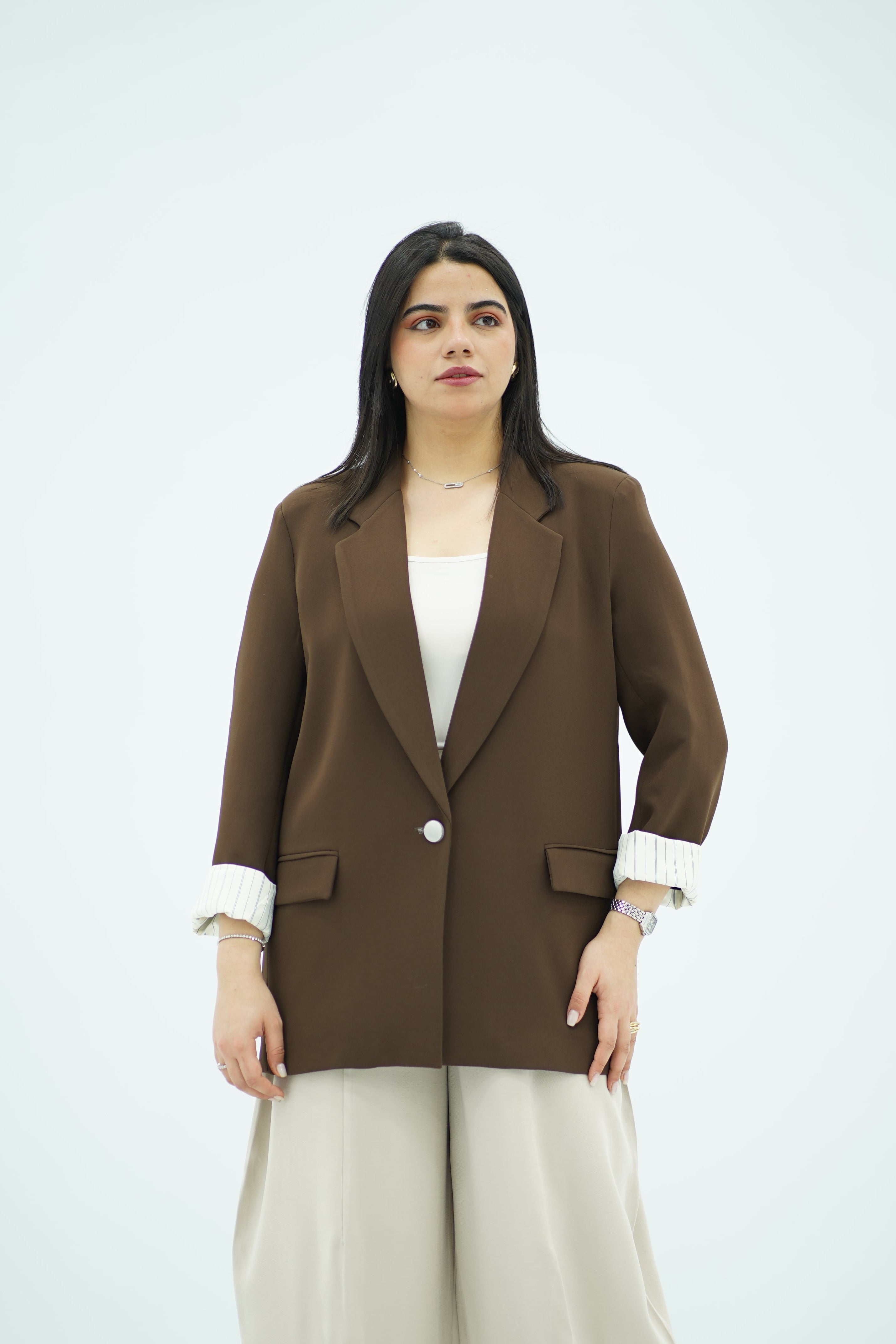 Blazer Fluide Marron chocolat