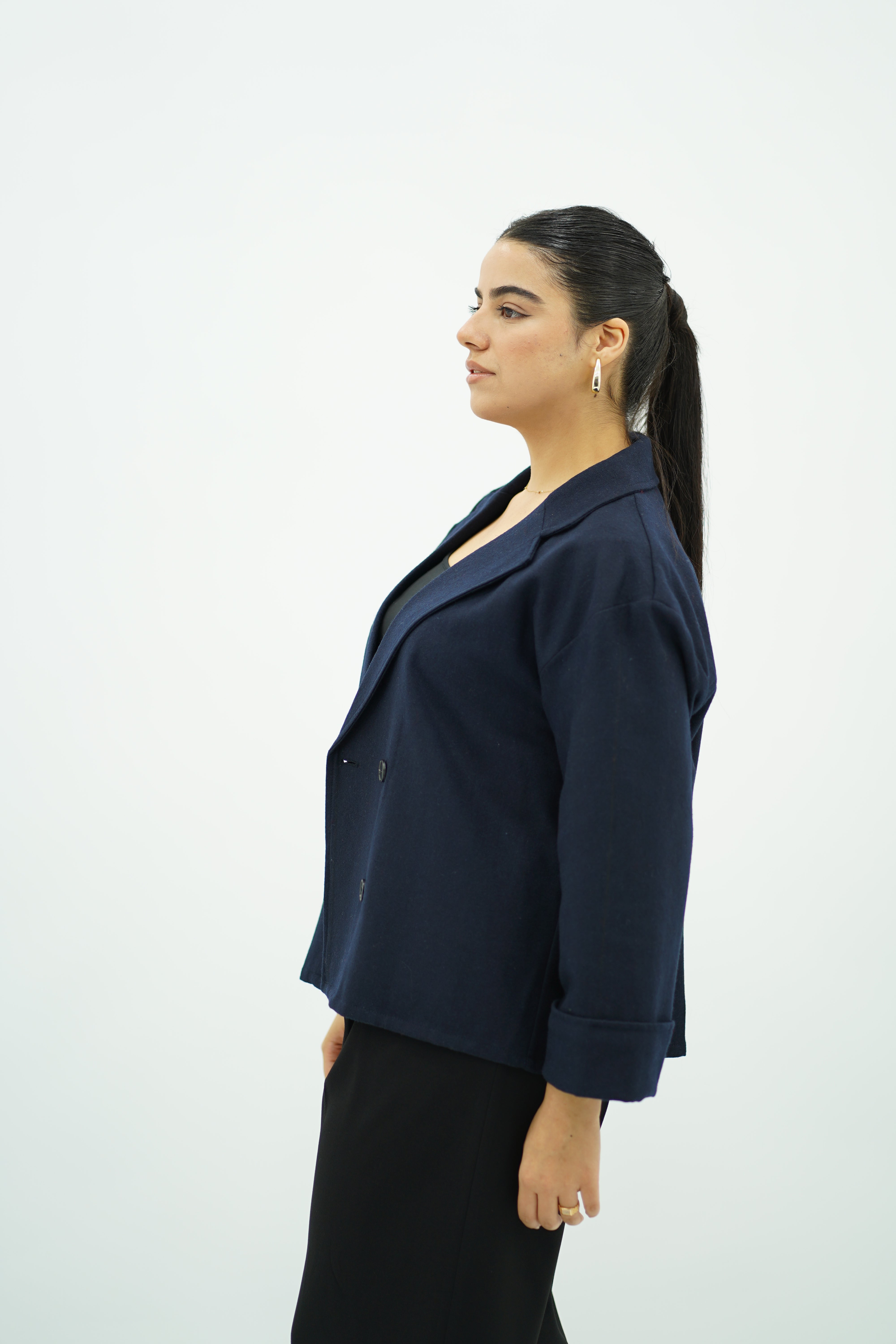 Veste Courte Oversize Bleu