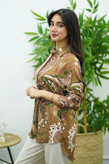 Chemise en Motifs Marron