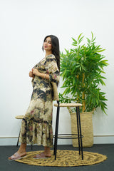 Robe fluide à imprimé floral vintage