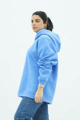 Capuche Bleu turquoise oversize