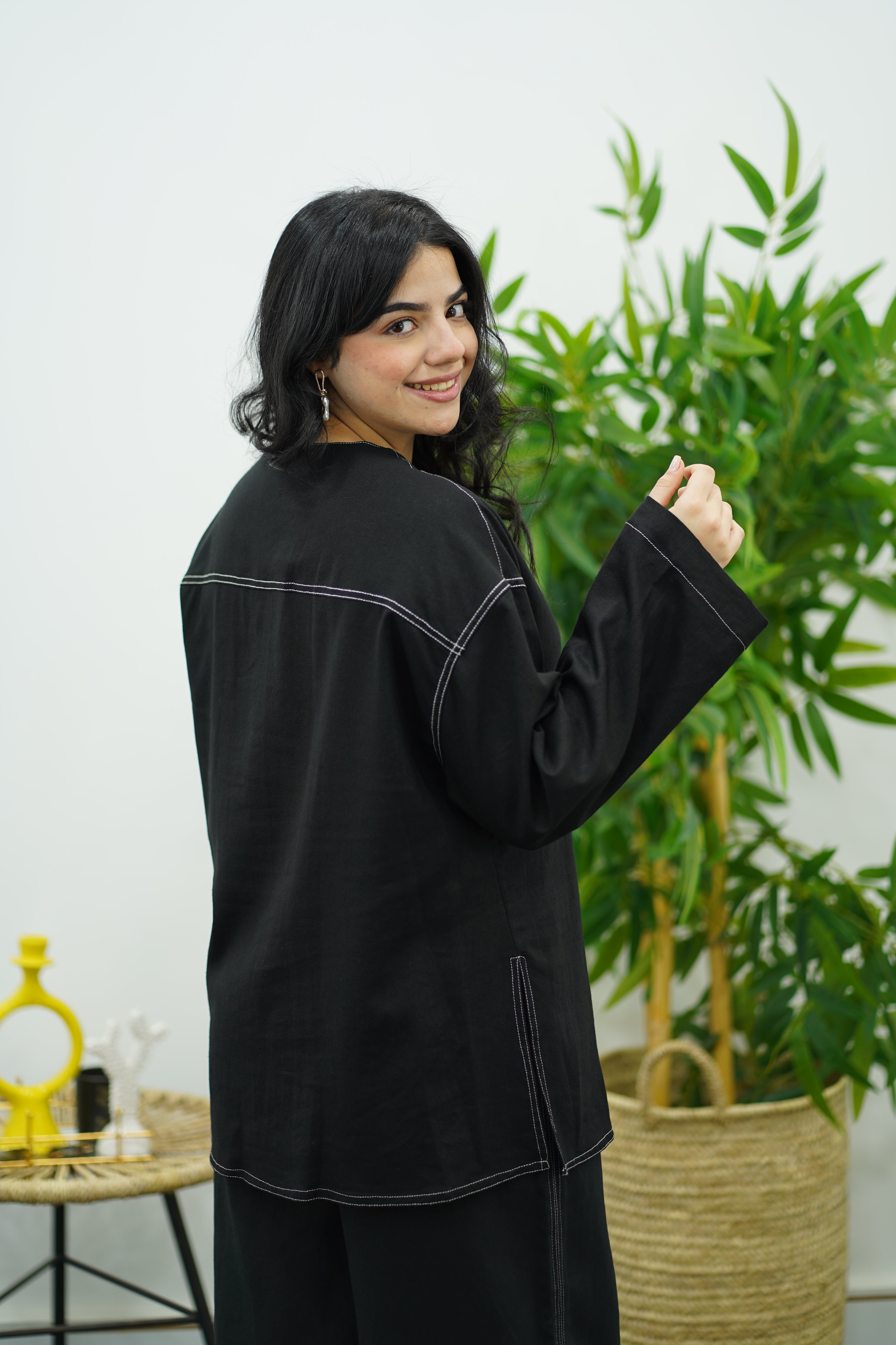 Ensemble en Lin Noir Oversize