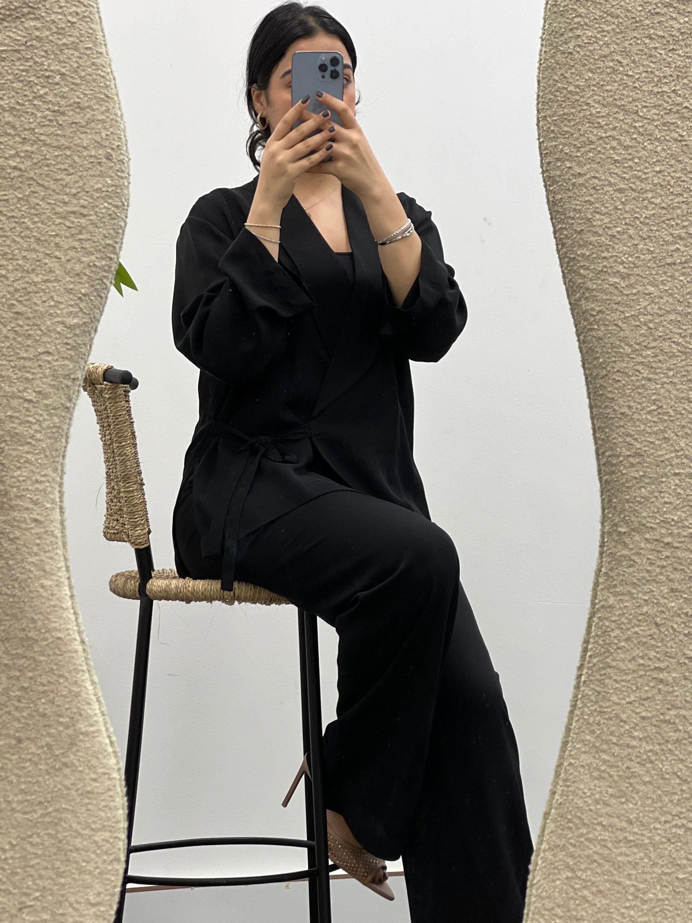 Ensemble Fluide Croisé - Noir