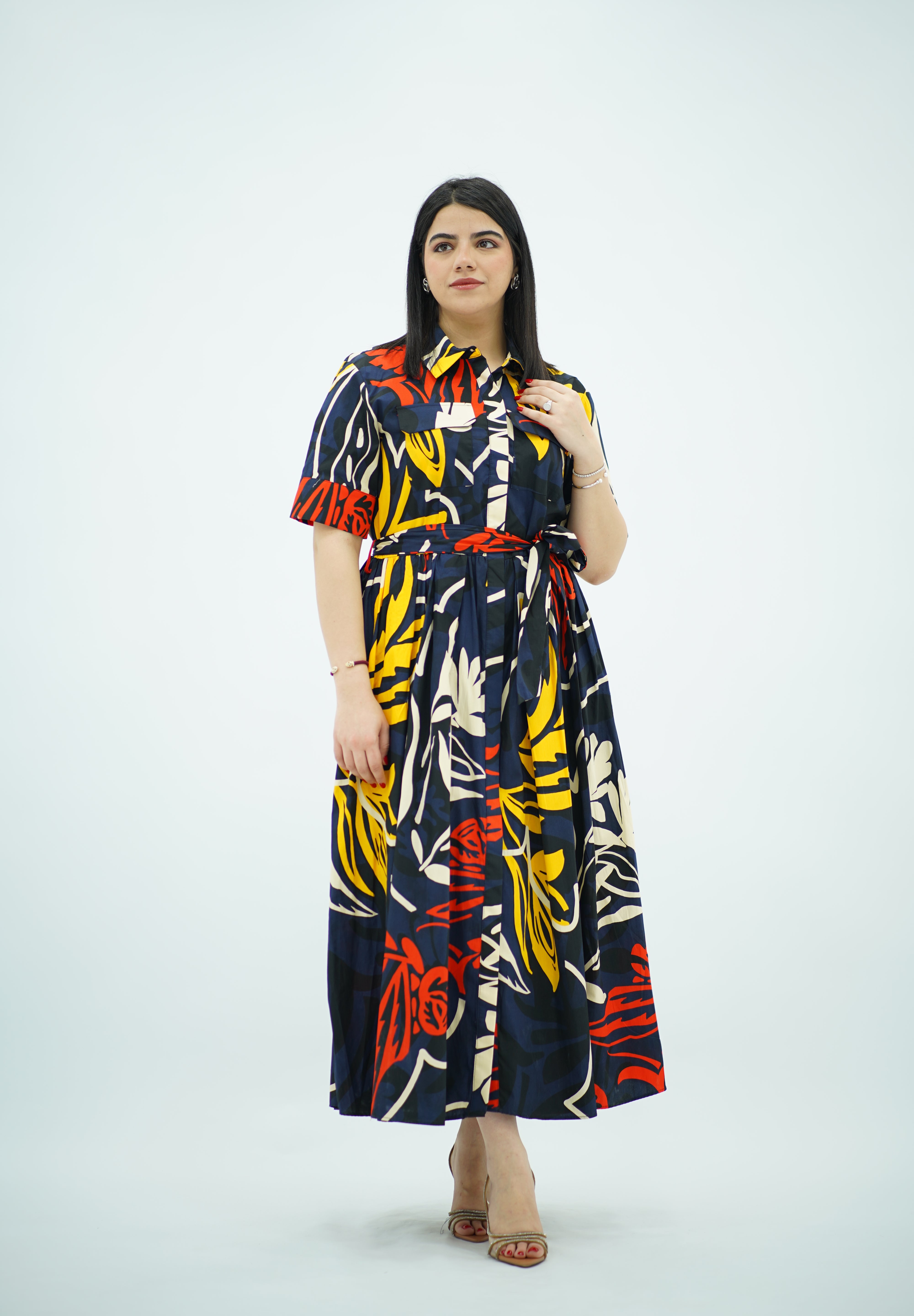 Robe En Popeline - Imprimée
