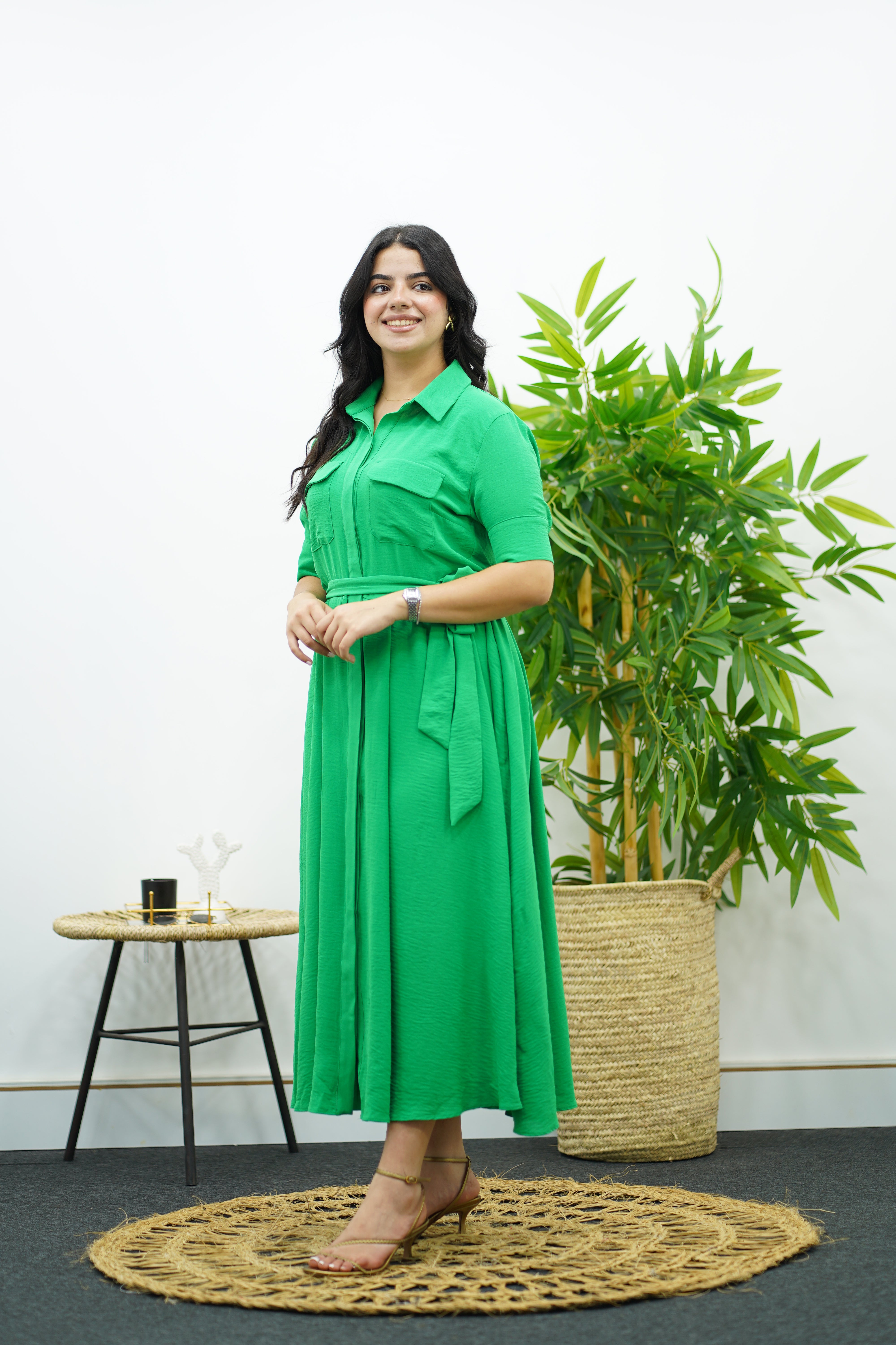 Robe Verte En crêpe