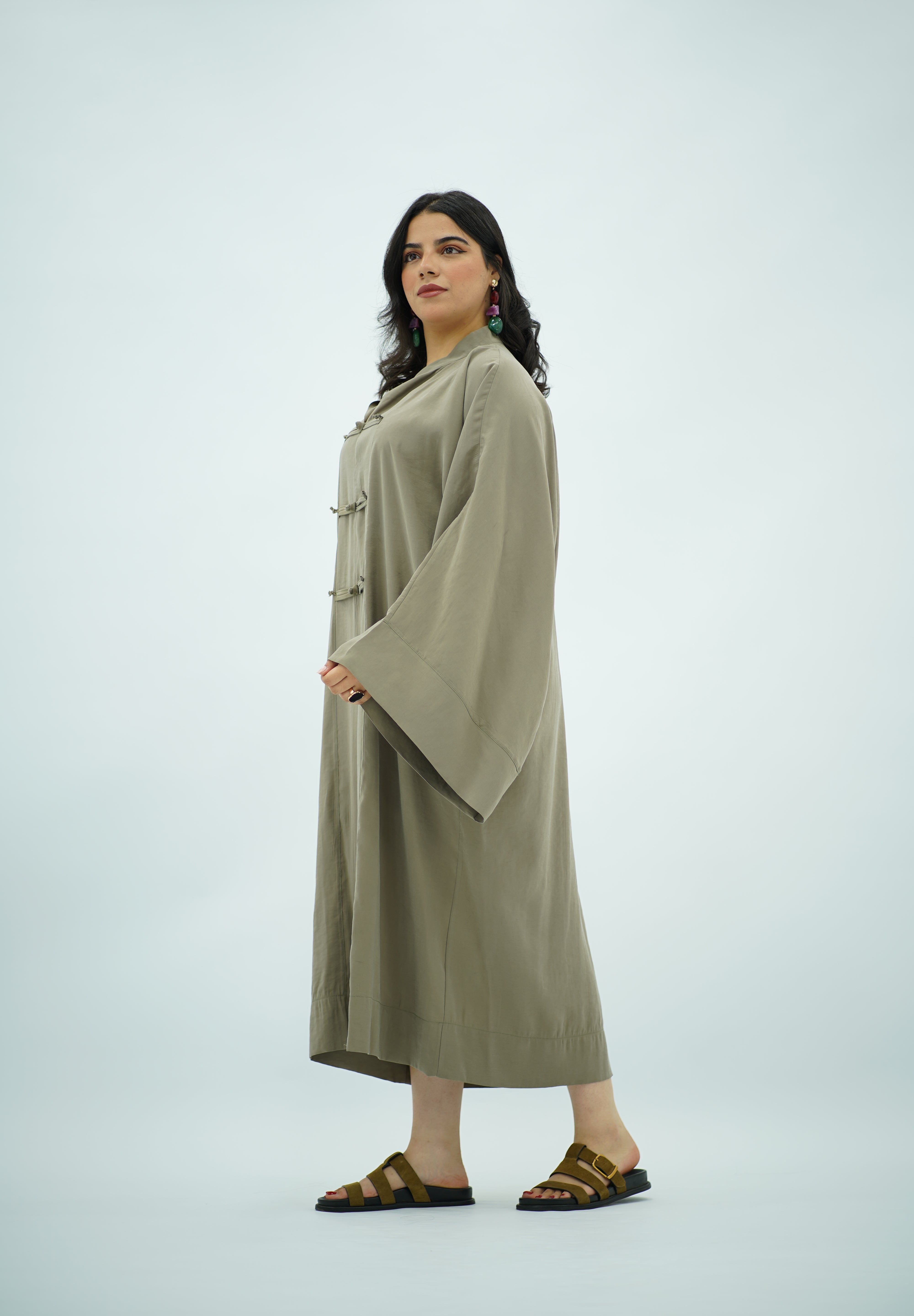 Gandoura en Tencel Vert Kaki