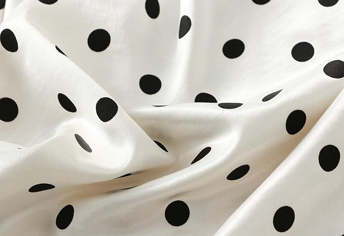 Jupe Fluid Satinée Pois Noir & Blanc
