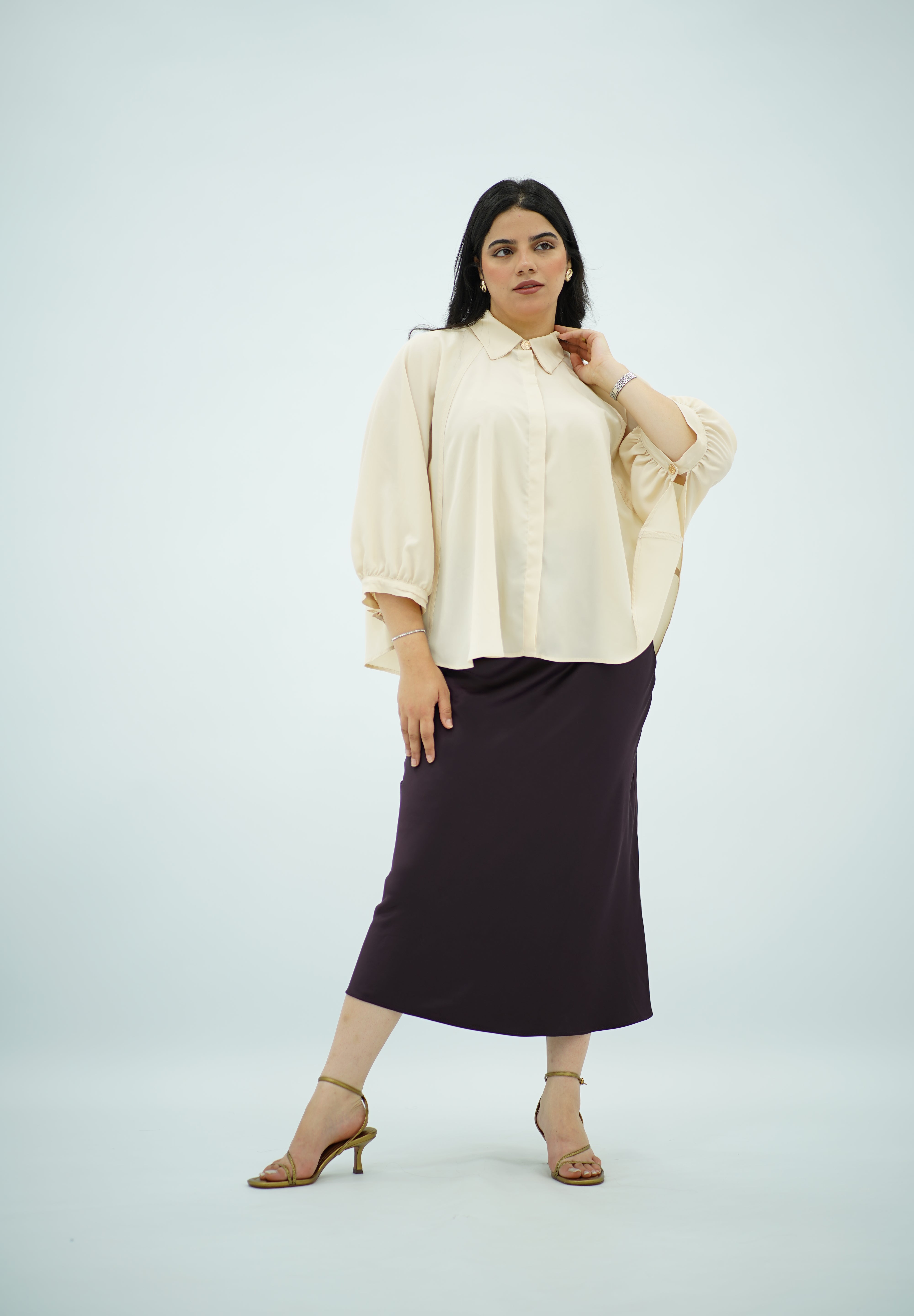 Chemise Blanc cassé En Mousseline