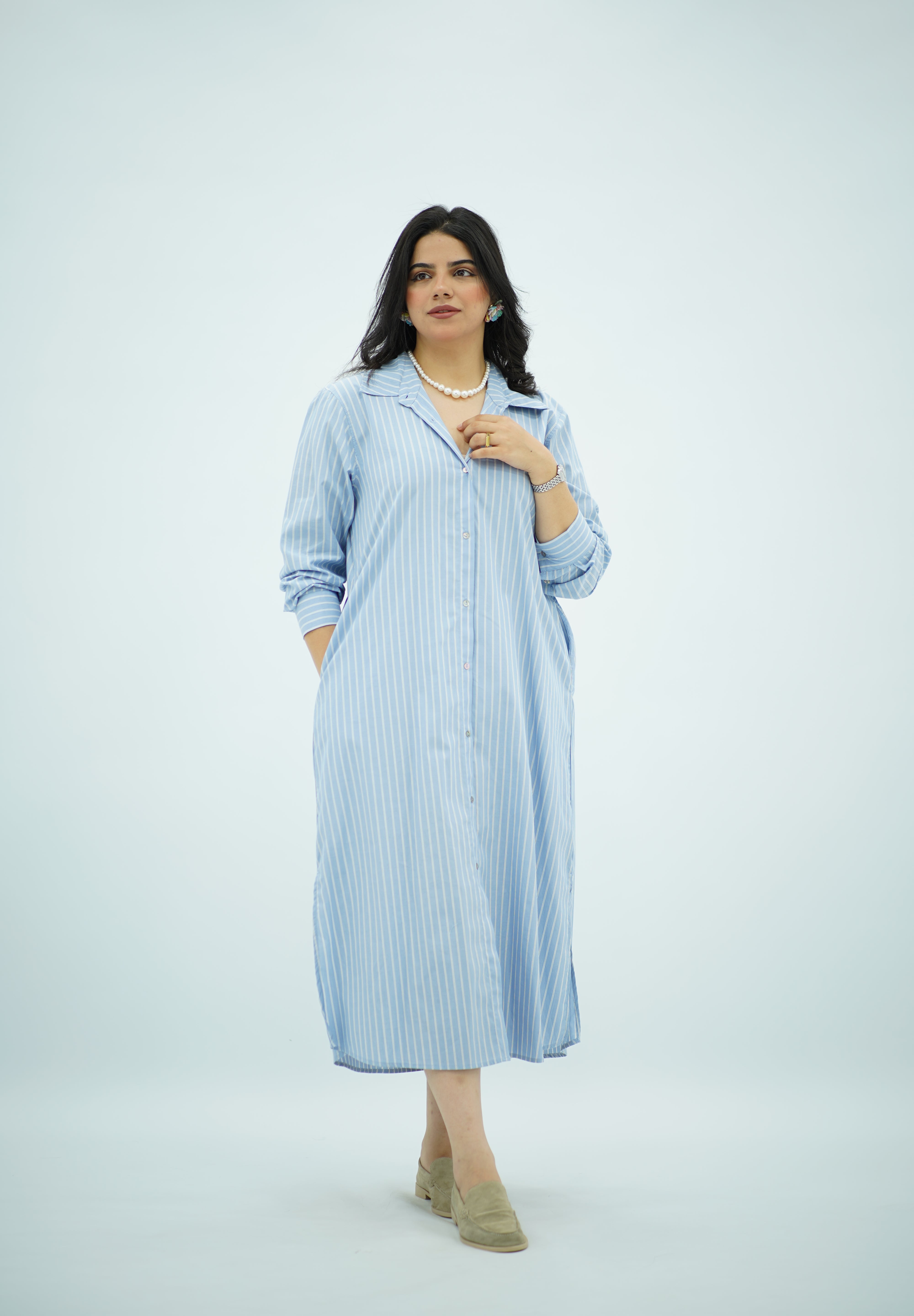 Robe chemise En popeline