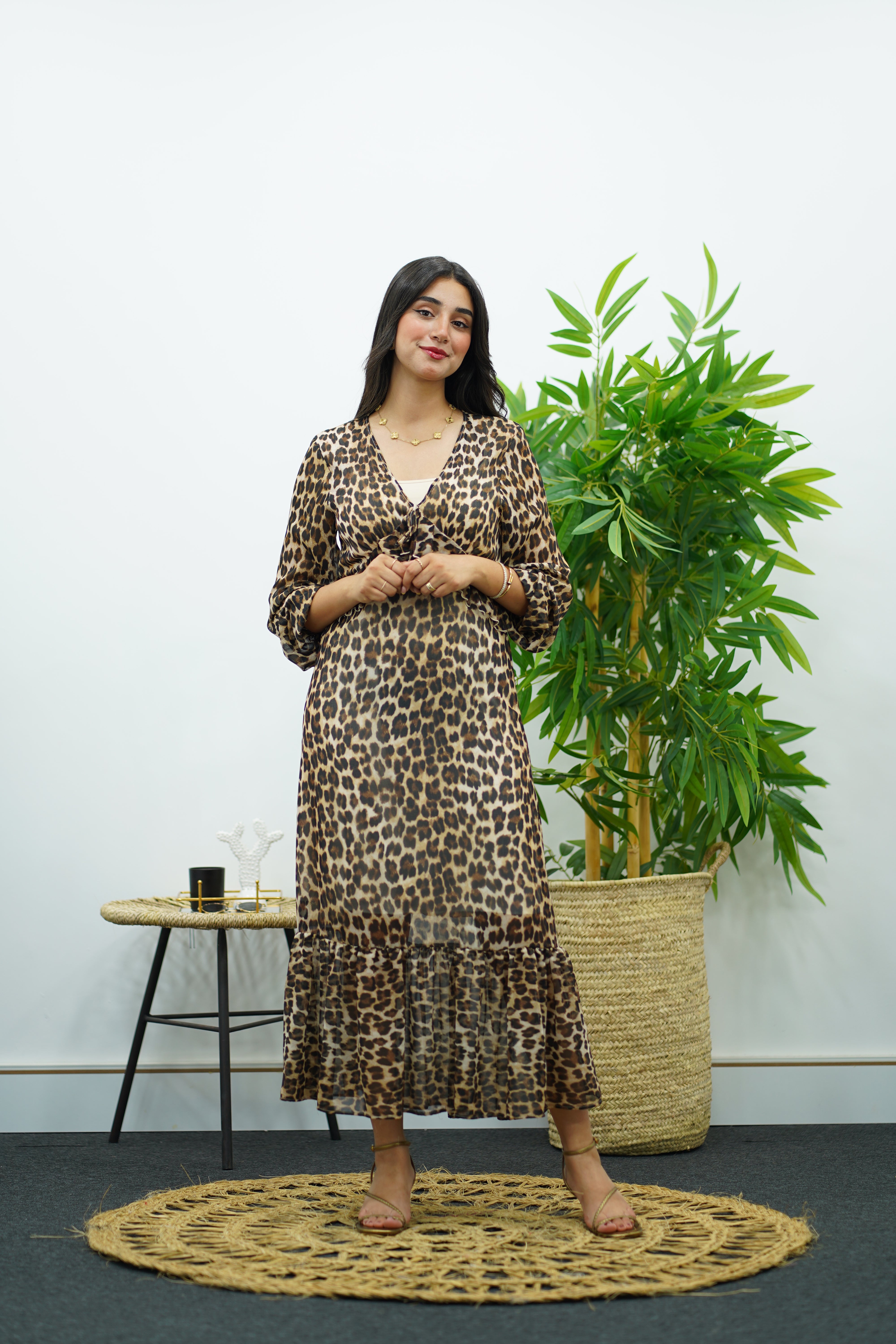 Robe à l’imprimé fluide léopard