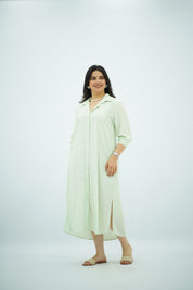 Robe chemise fluide vert eau