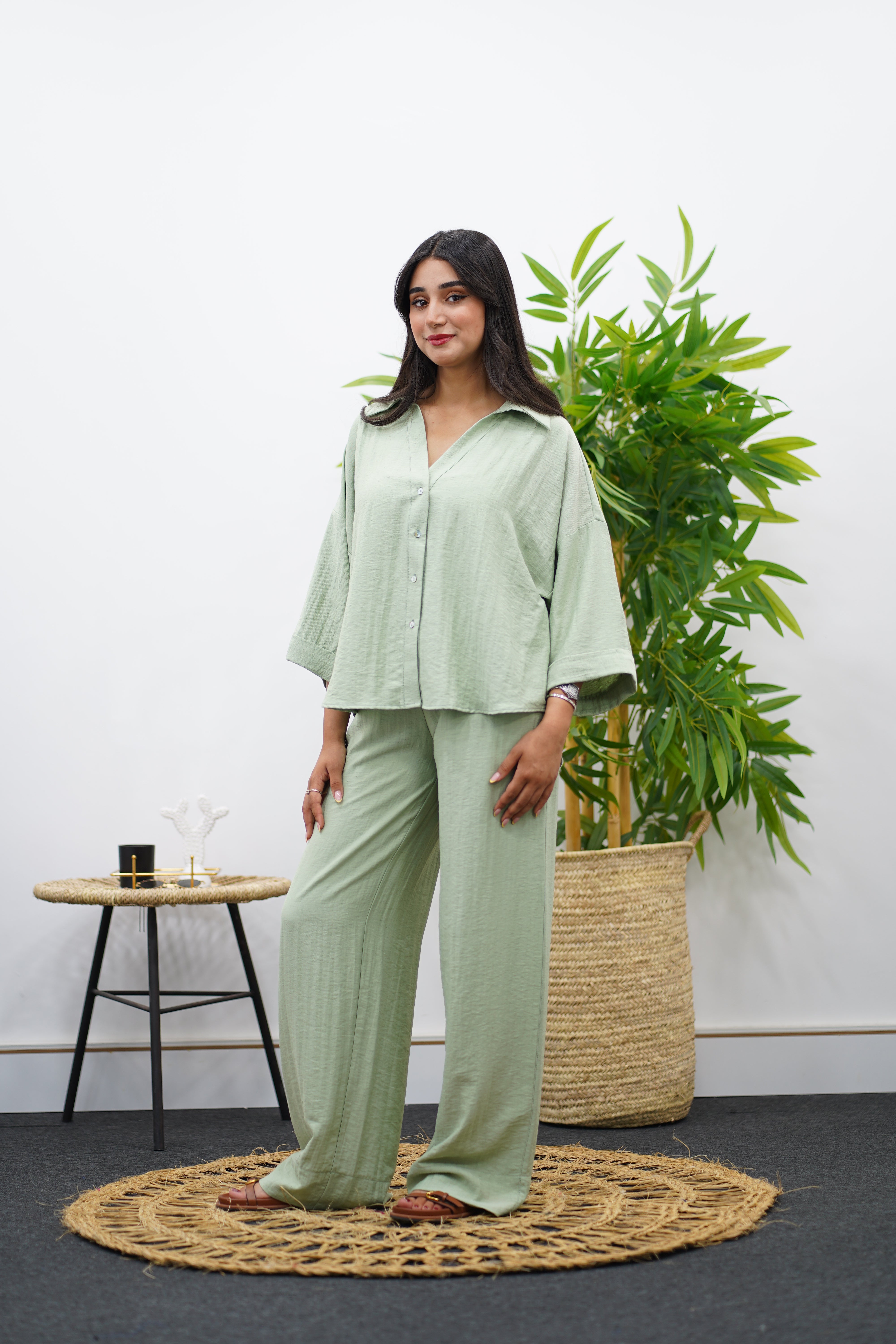 Ensemble En crêpe - Vert eau