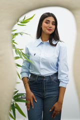 Chemise Bleu ciel rayé Slim-fit