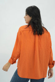 Chemise Oversize Rayée 🧡