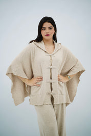 Ensemble Cape et Pantalon Large en Maille