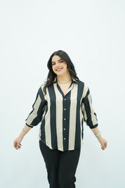 Chemise En Satin Rayé