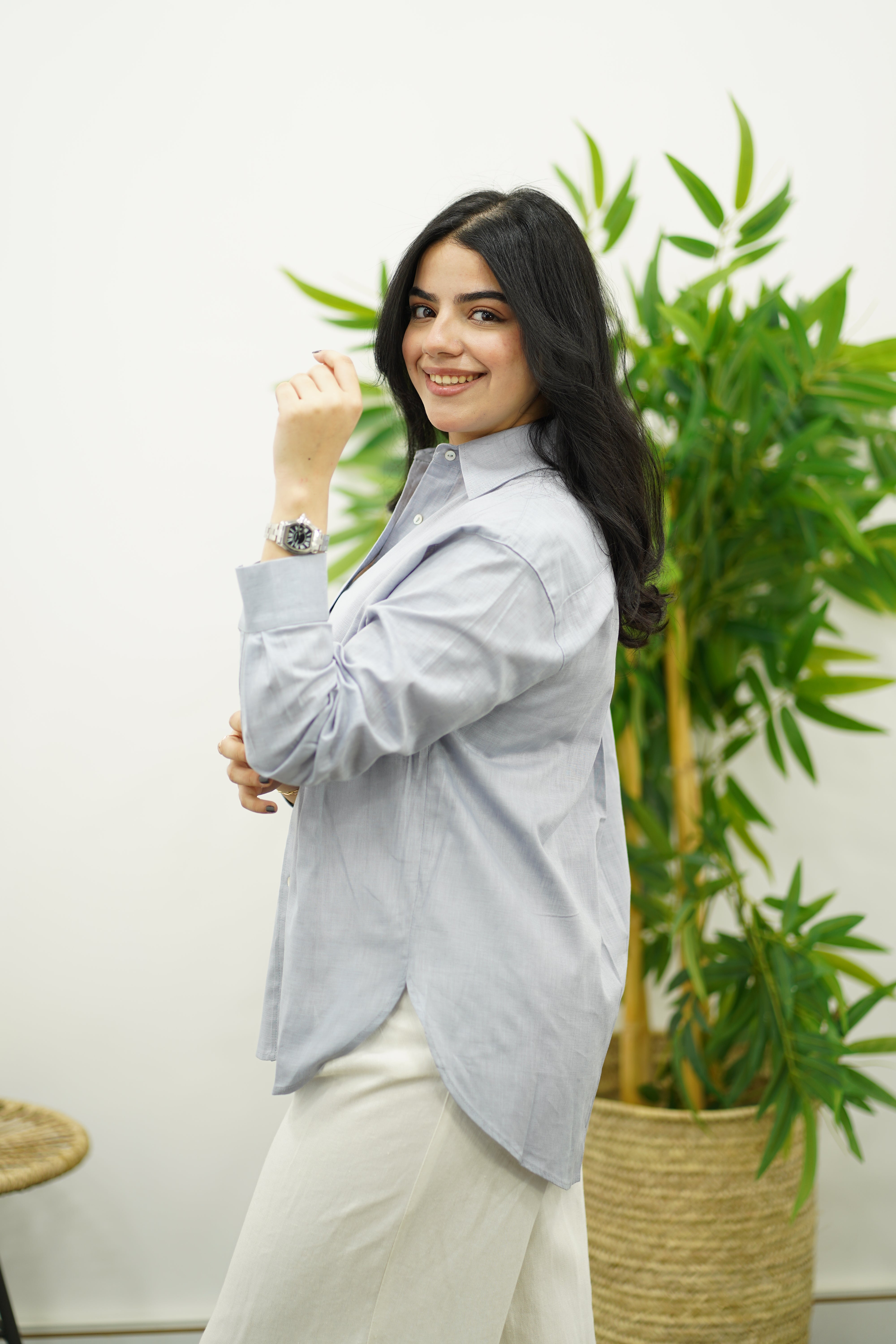 Chemise En Lin - Gris