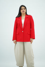 Blazer Structuré Rouge Vif