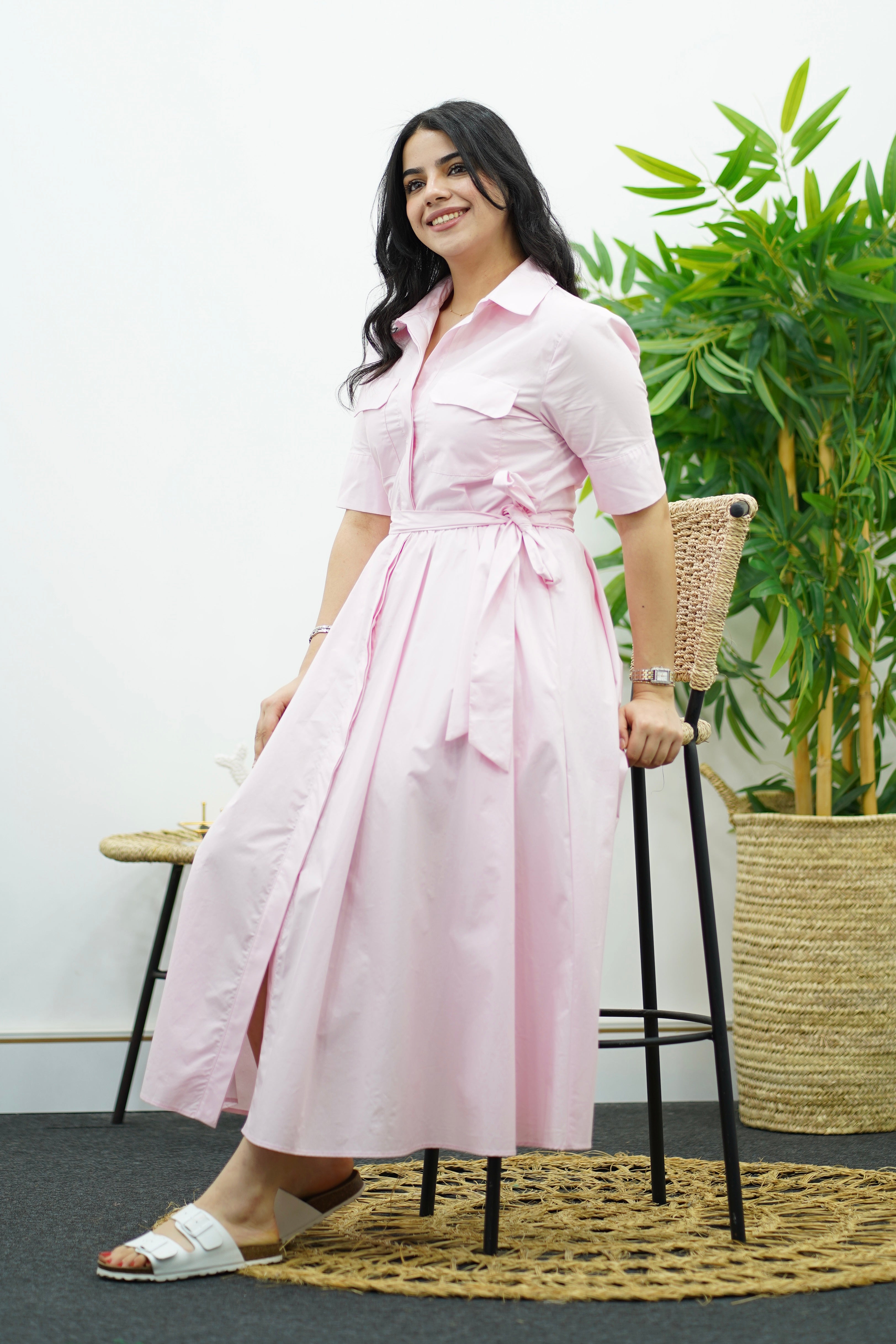 Robe En Popeline- Rose Barbie
