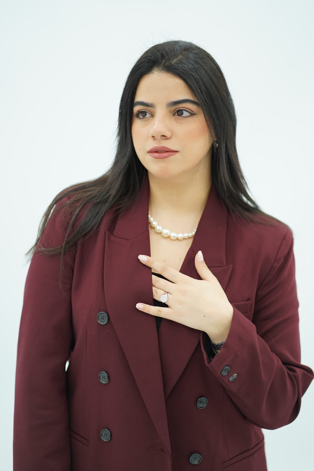 Tailleur Bordeaux Profond - Botonné