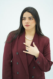 Tailleur Bordeaux Profond - Botonné