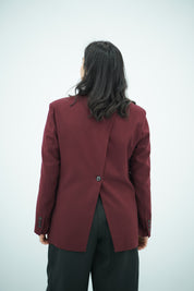 Blazer Bordeaux avec Fente Dorsale