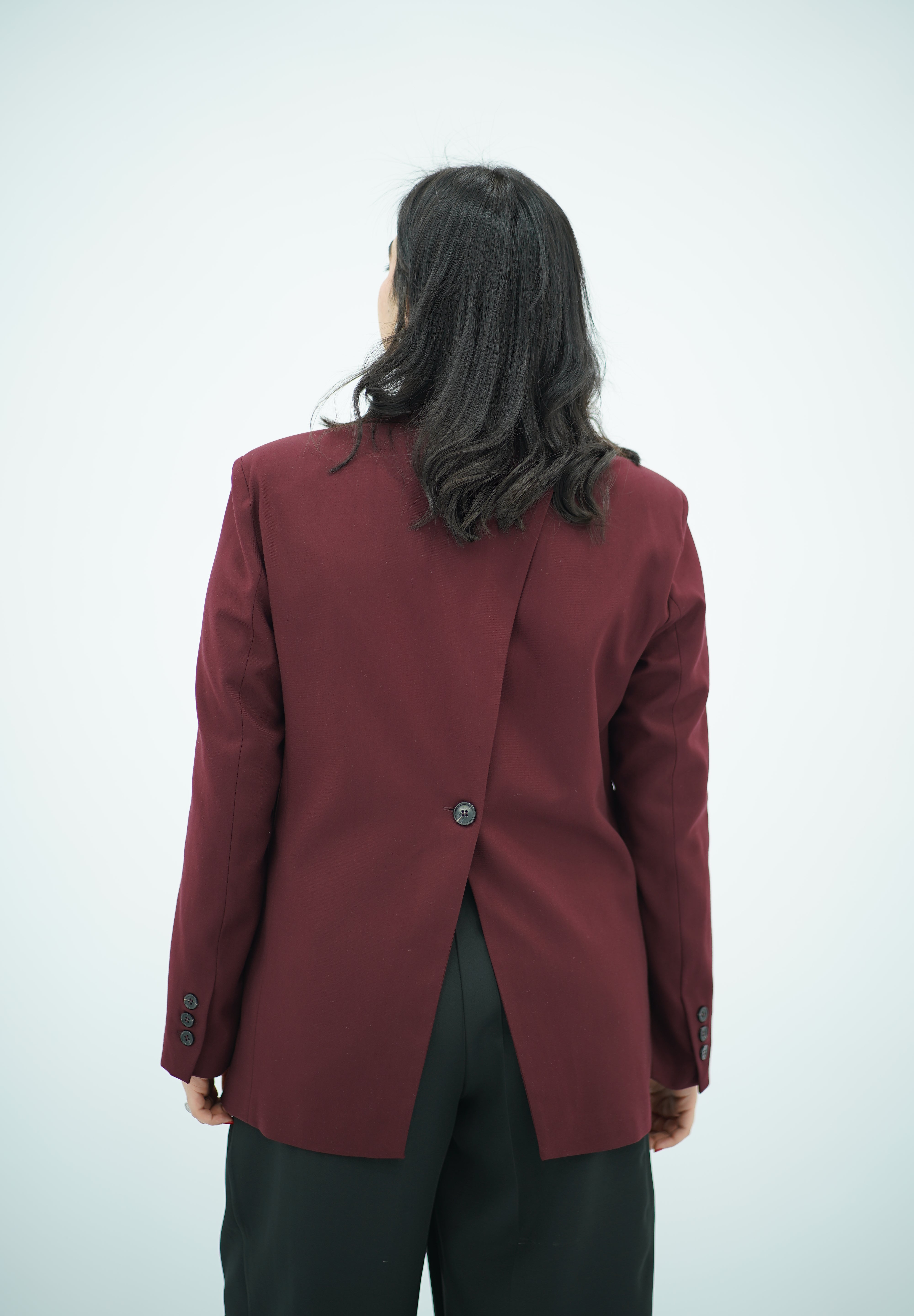 Blazer Bordeaux avec Fente Dorsale