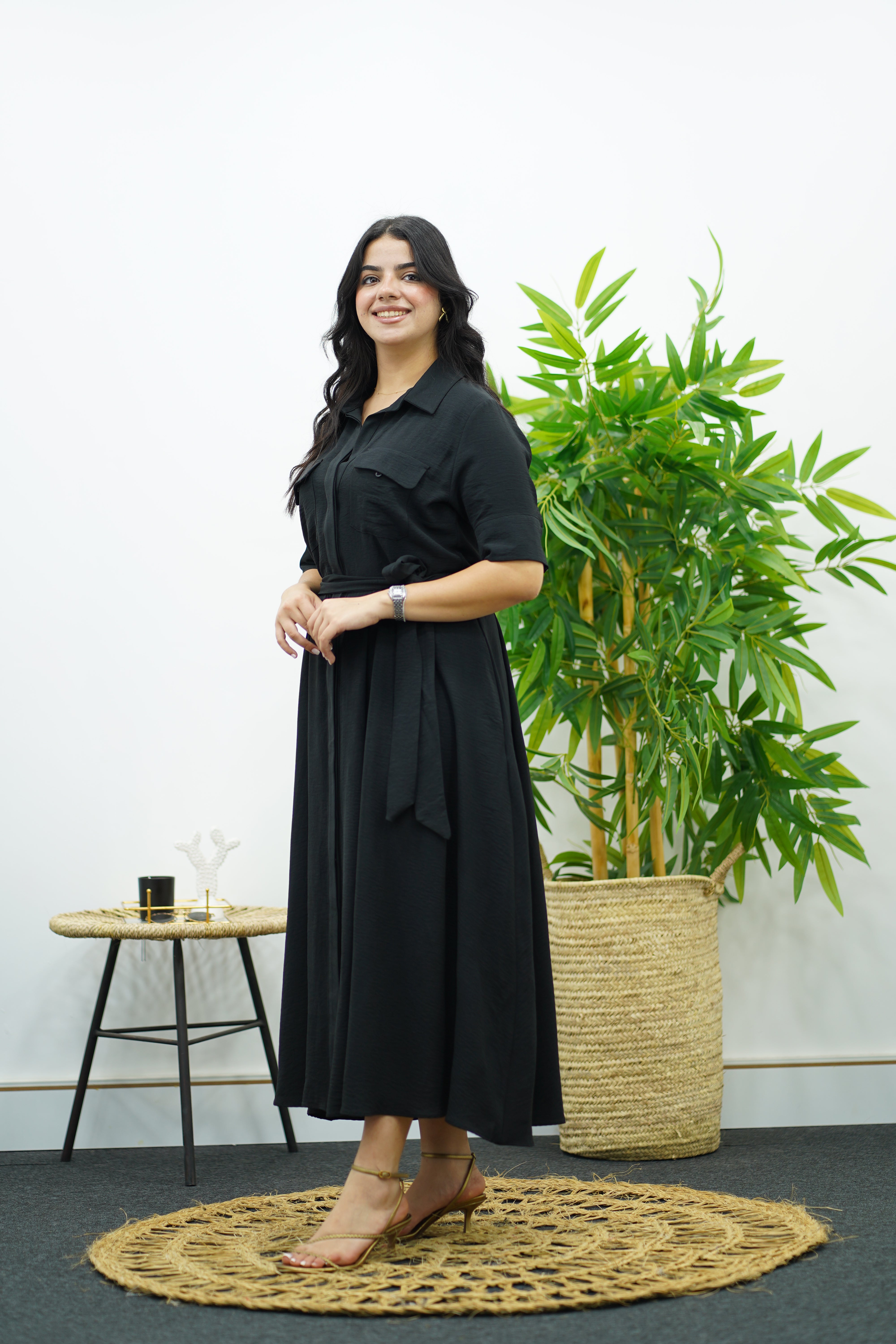 Robe Noire En crêpe