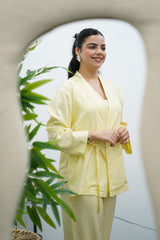 Ensemble fluide - jaune pastel