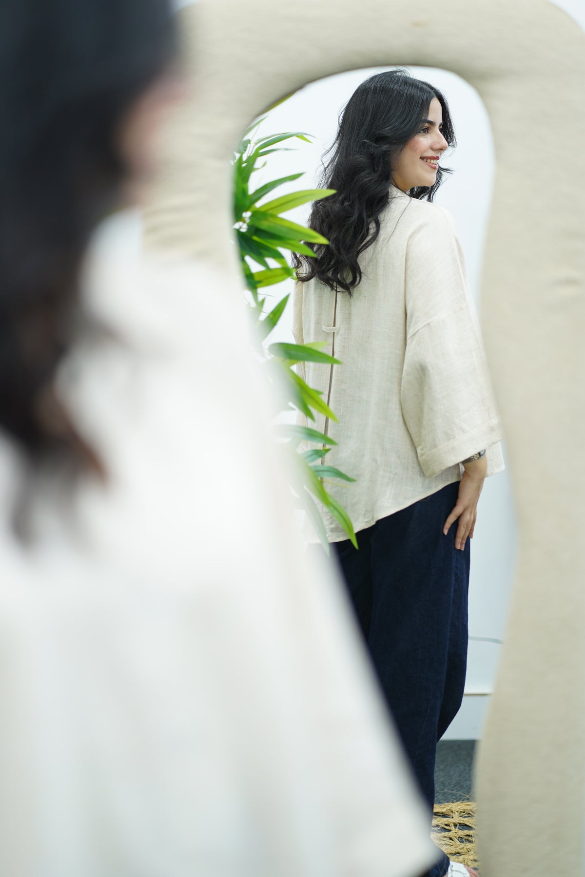 Chemise oversize en Lin Beige