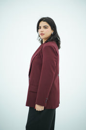 Blazer Bordeaux avec Fente Dorsale