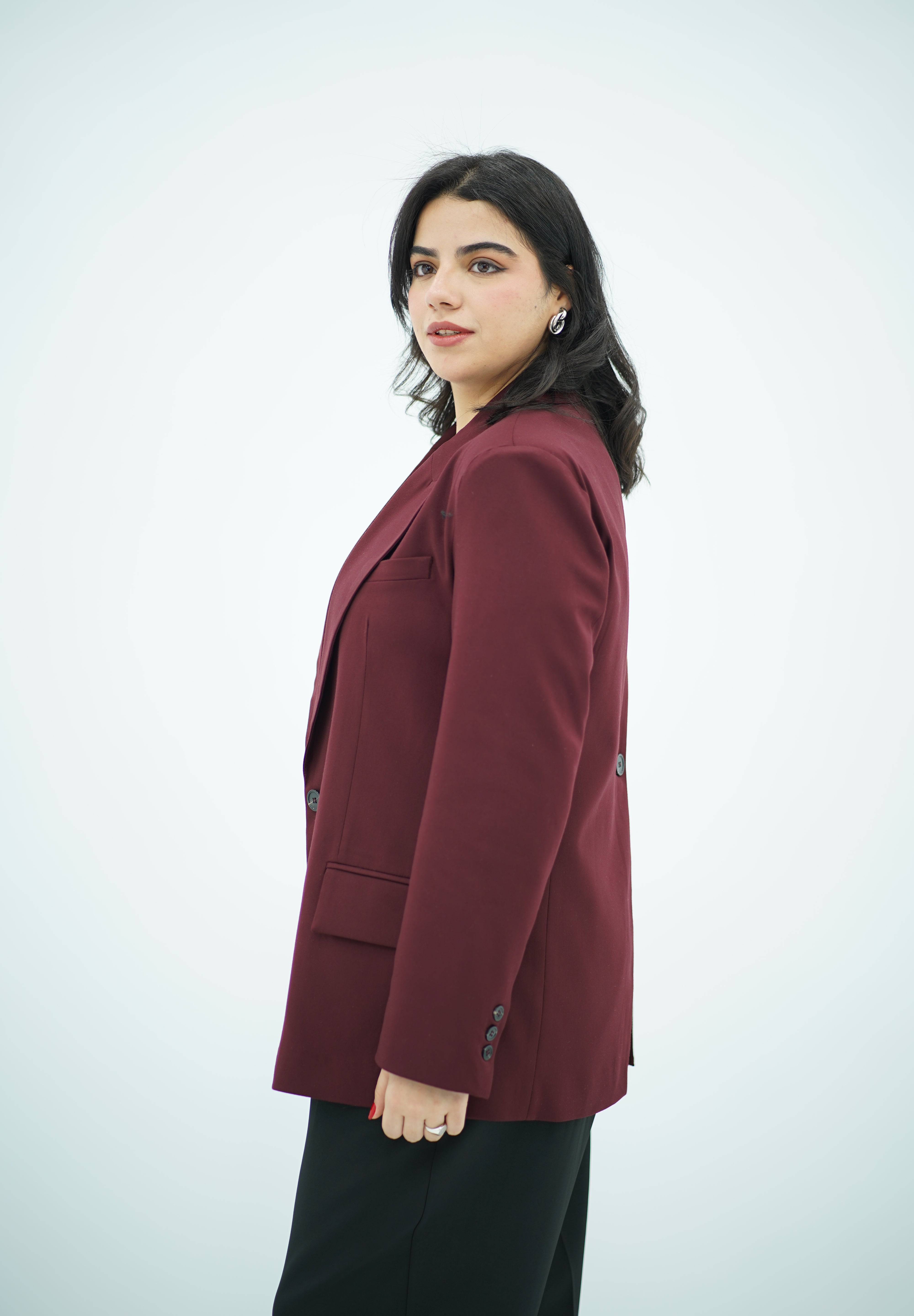 Blazer Bordeaux avec Fente Dorsale