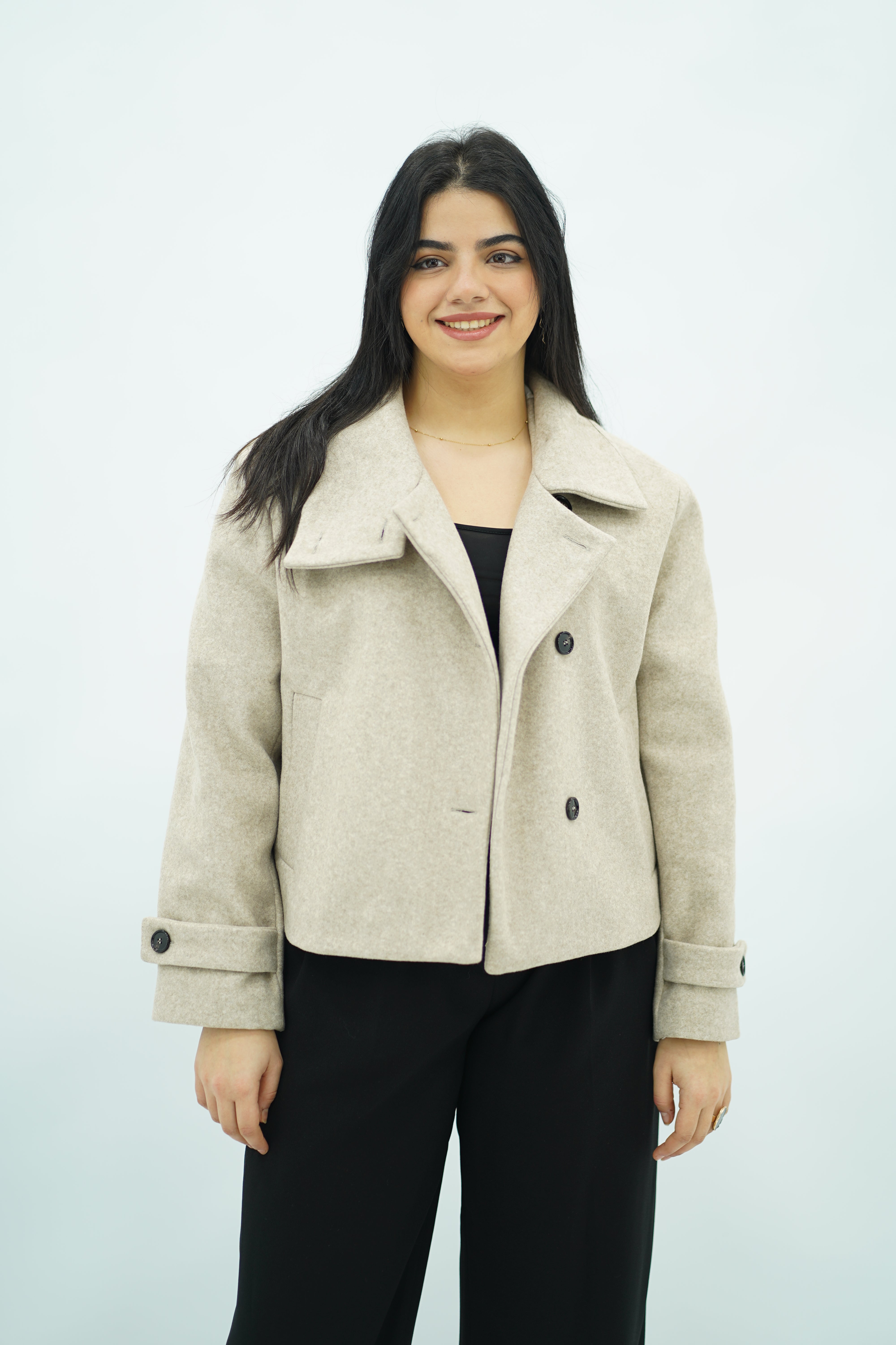 Manteau court col montant