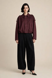 Bomber en Suédine Bordeaux