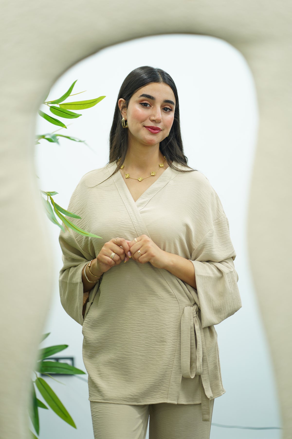 Ensemble Beige Croisé